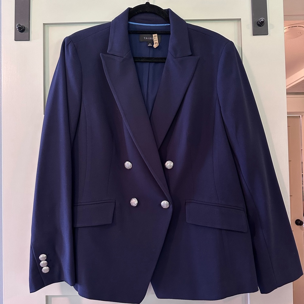 Talbots Blue Blazer Structured Suit Jacket